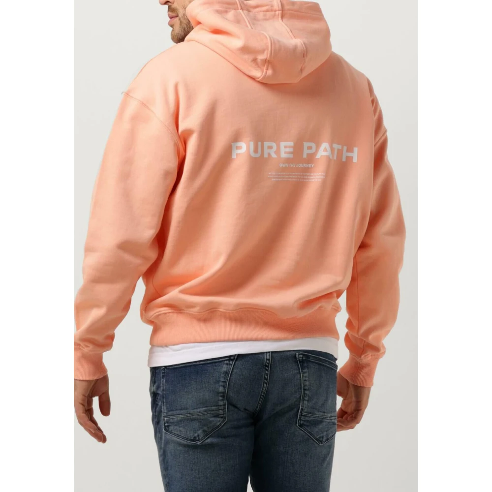Pure Path Heren Hoodie met Achterprint Orange Heren