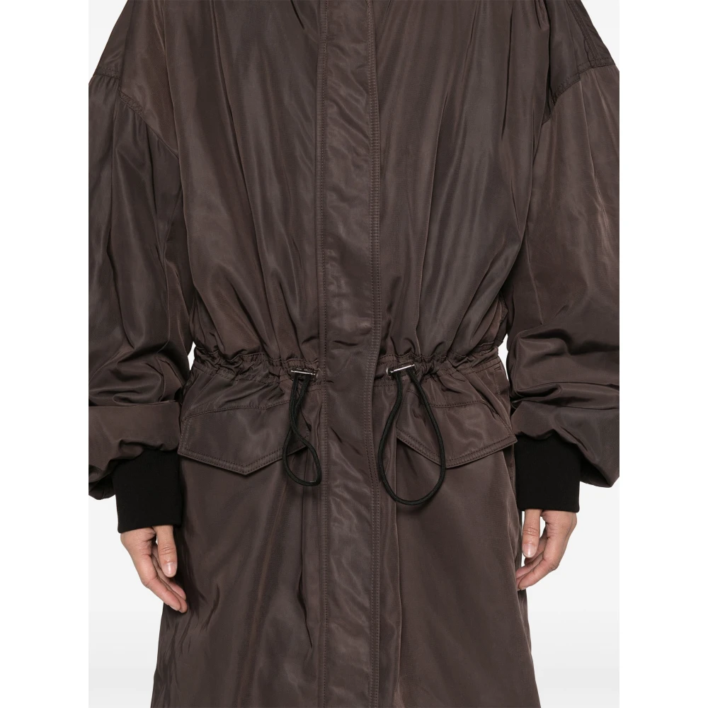 The Attico Bruine Lange Jas Brown Dames