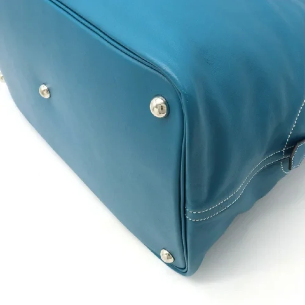 Hermès Vintage Pre-owned Leather travel-bags Blue Dames