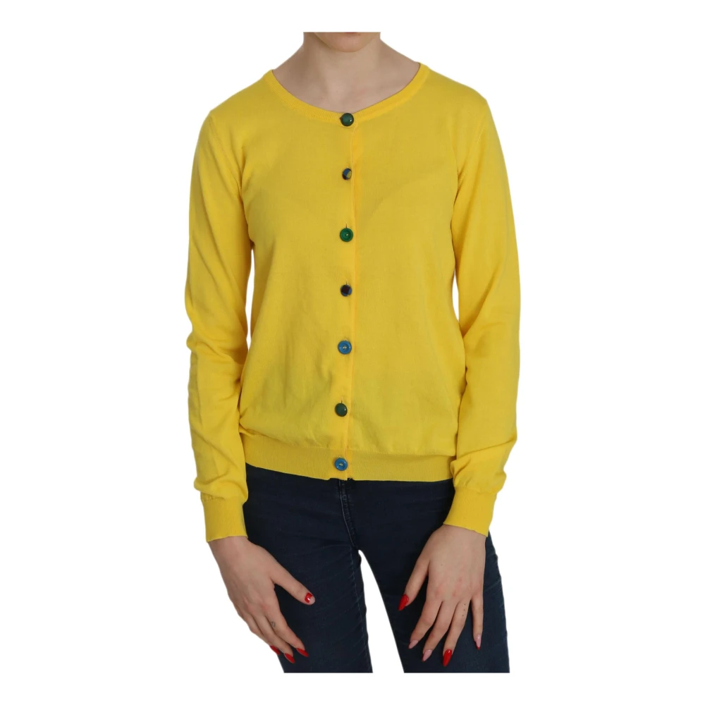 Jucca Gele Katoenen Knopen Trui Yellow Dames
