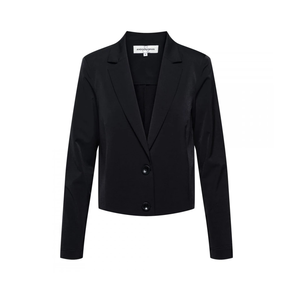 &Co Woman Korte Blazer Zwart Reiskwaliteit Black Dames