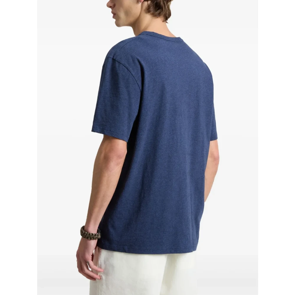 Woolrich Blauwe Crew Neck Bedrukt Logo T-shirts Blue Heren