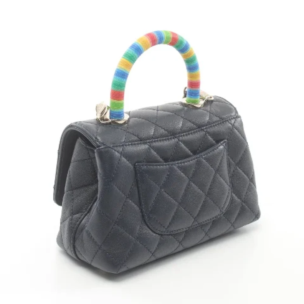 Chanel Vintage Pre-owned Leather chanel-bags Blue Dames