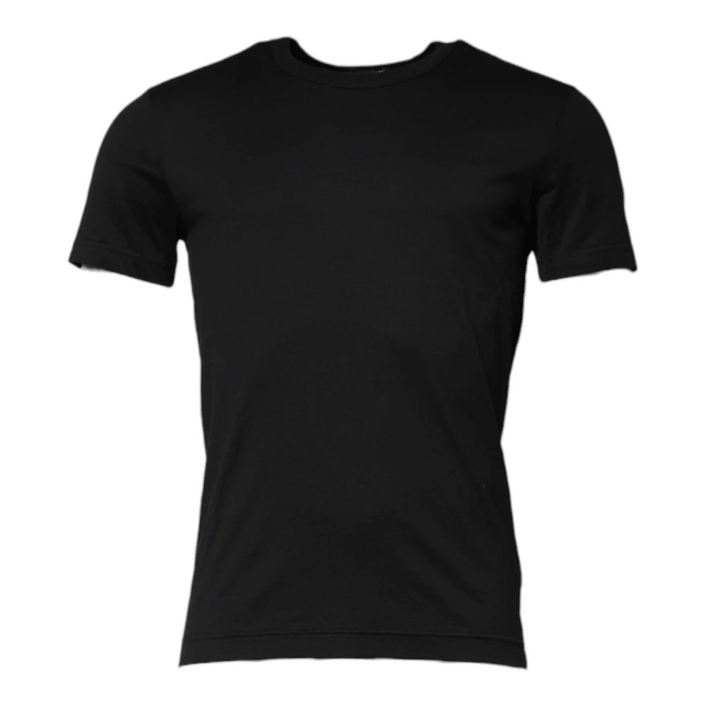Dolce & Gabbana Men's Black T-Shirts, Xs, Cotton Round Neck T-Shirt
