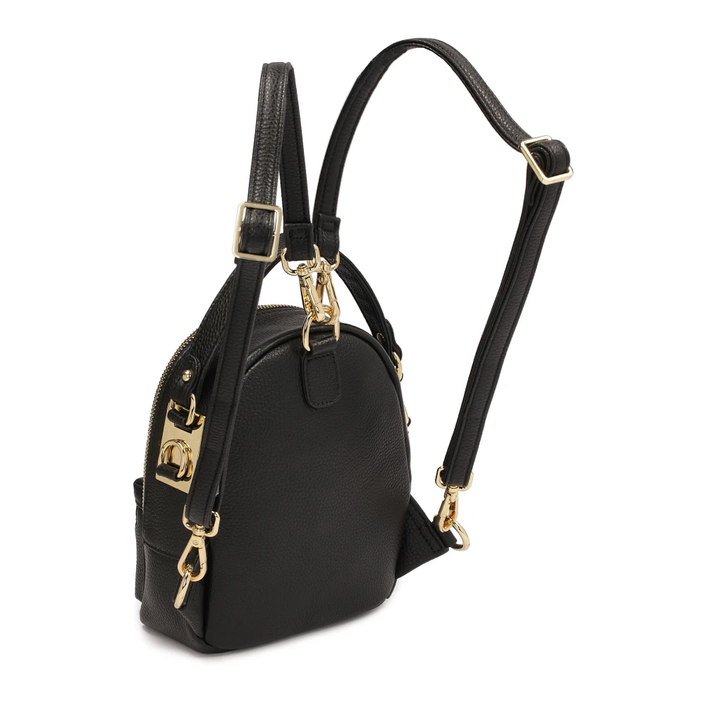 Kazar Kleine zwarte rugzak 2in1 Black Dames