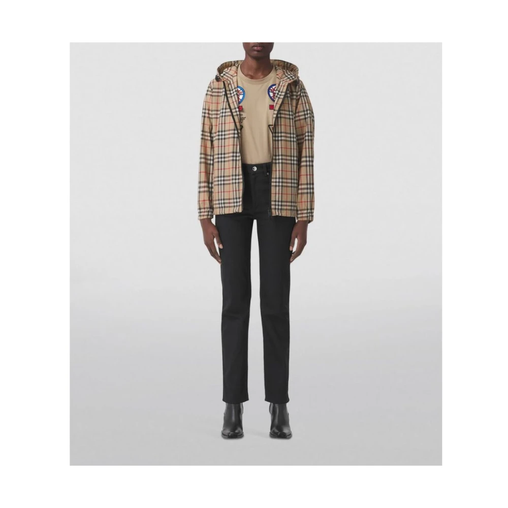 Burberry Vintage Check Hoodie Jas Beige Dames