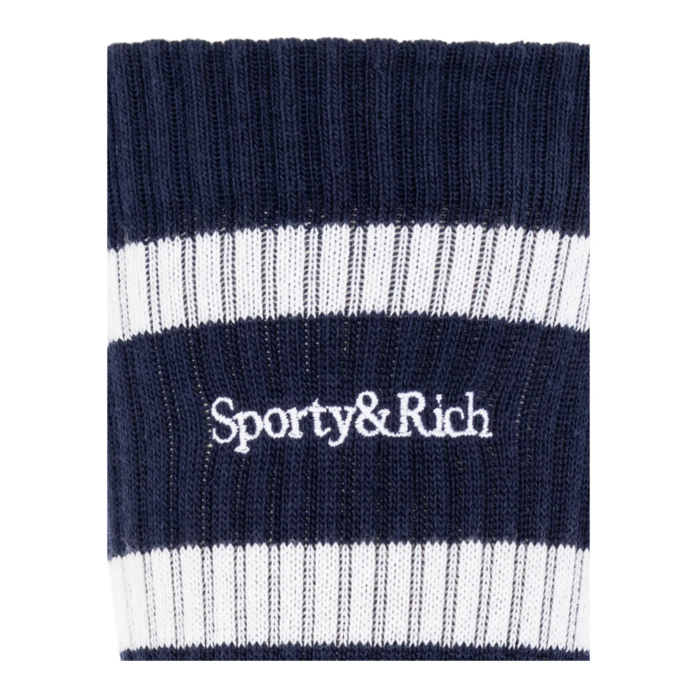 Sporty & Rich Ribbed Socks Blue Dames