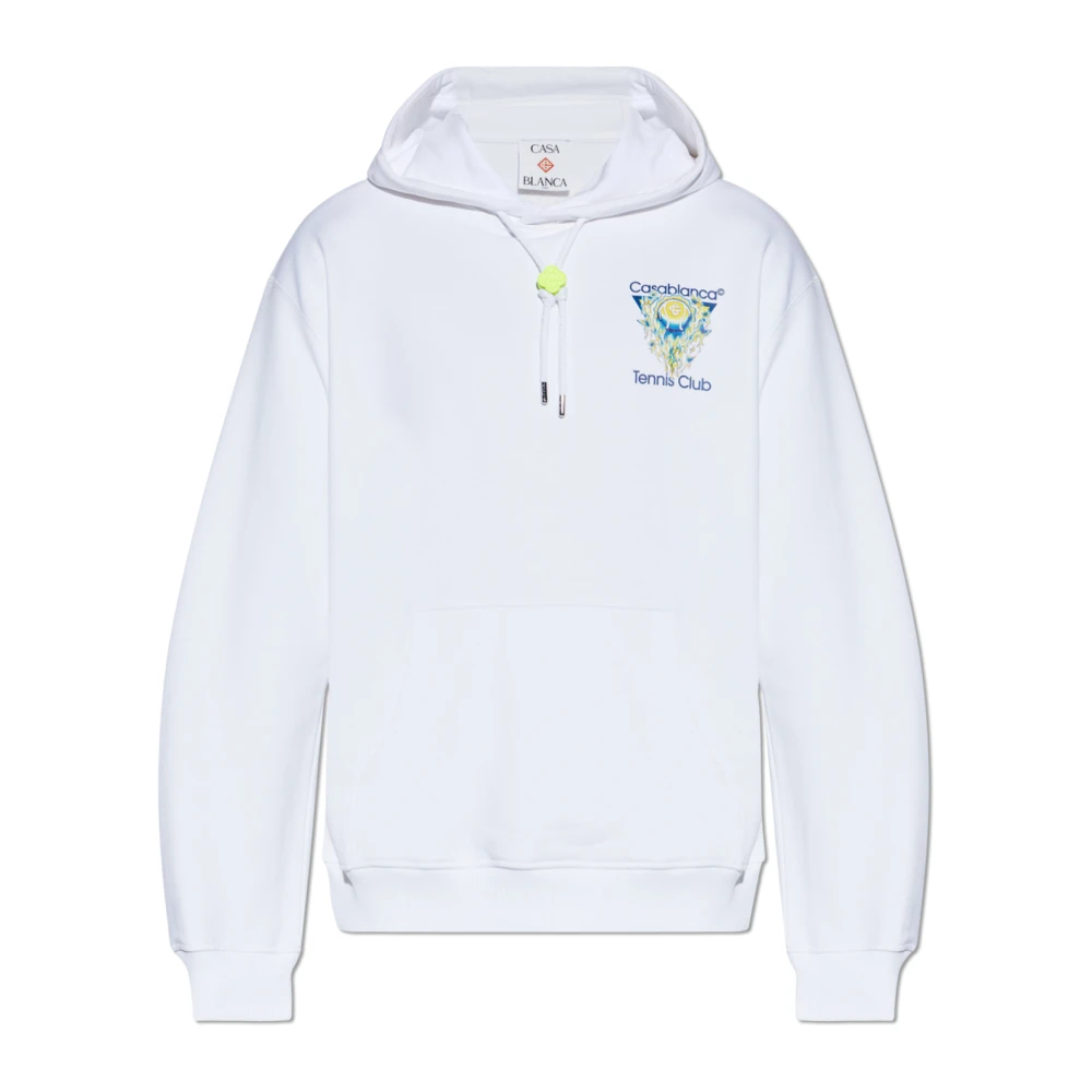 Casablanca Men's White L'arche De Tennis Hooded Sweatshirt - Hoodies - Xl - Sweatshirts & Hoodies