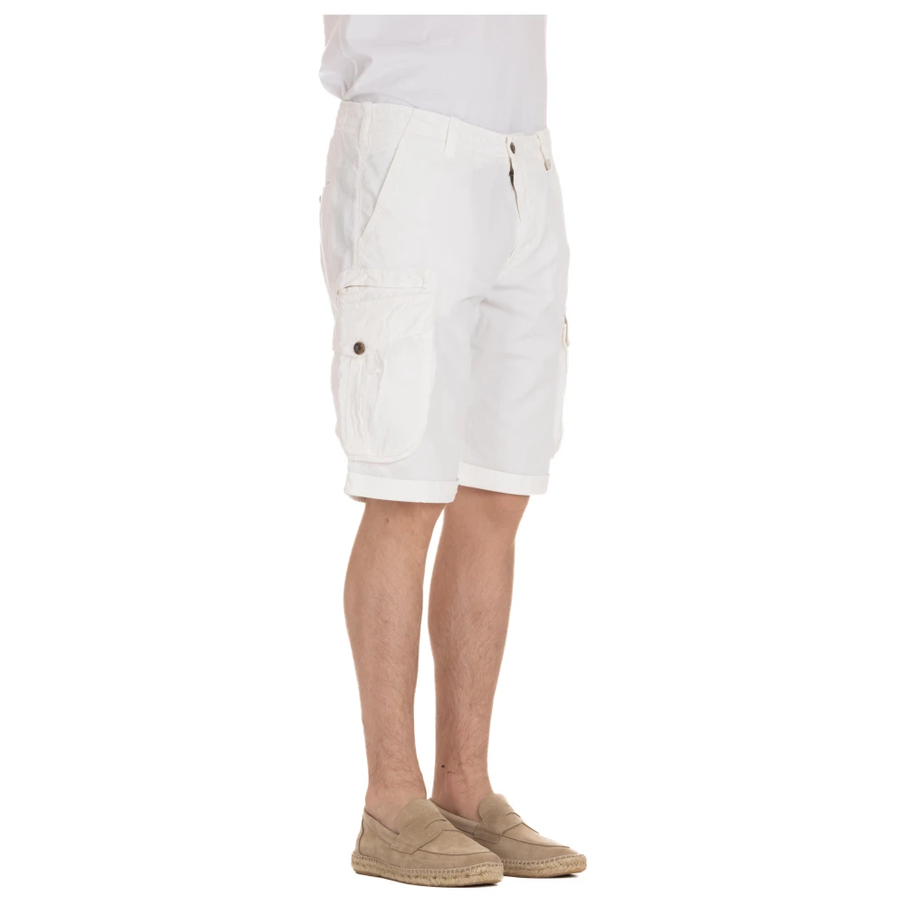 Myths Witte Linnen Bermuda Shorts Comfort White Heren
