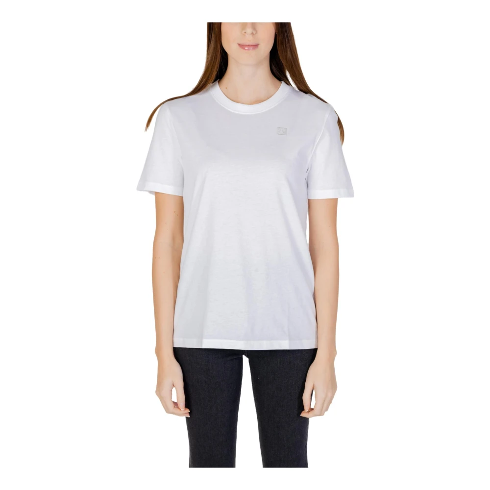 Calvin Klein Basis Katoenen T-Shirt Wit White Dames