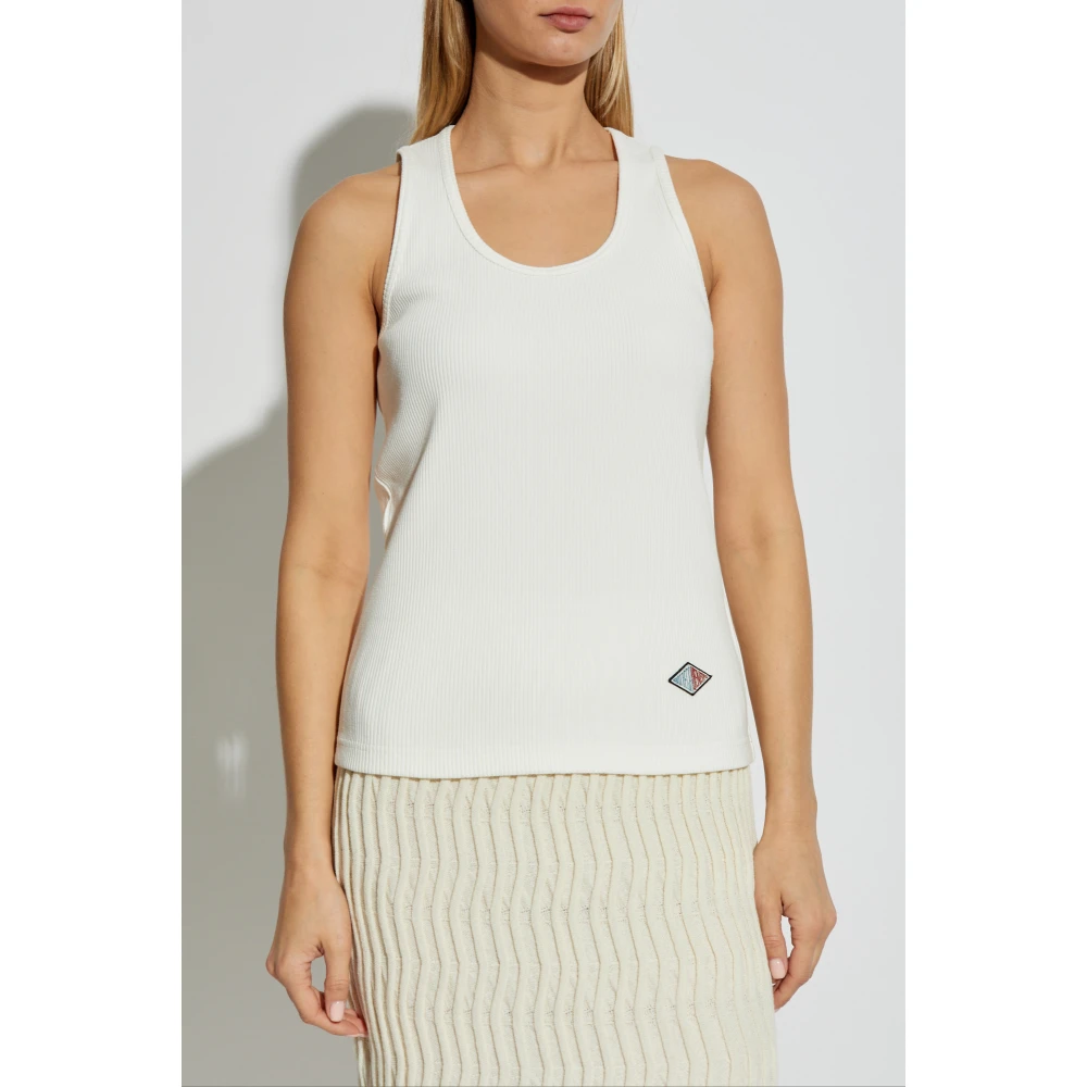 Bottega Veneta Geribbelde top White Dames