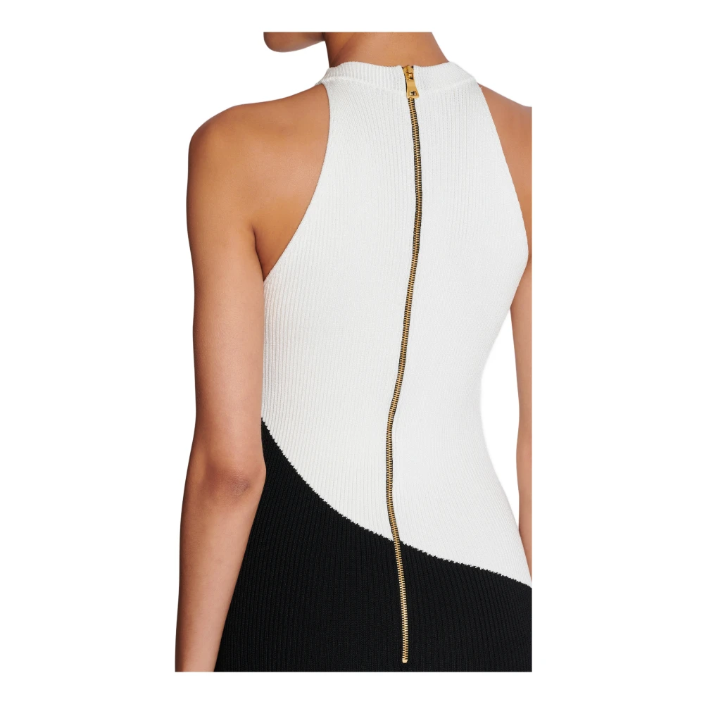 Balmain Lange 'Love Letter' jacquard gebreide jurk Black Dames