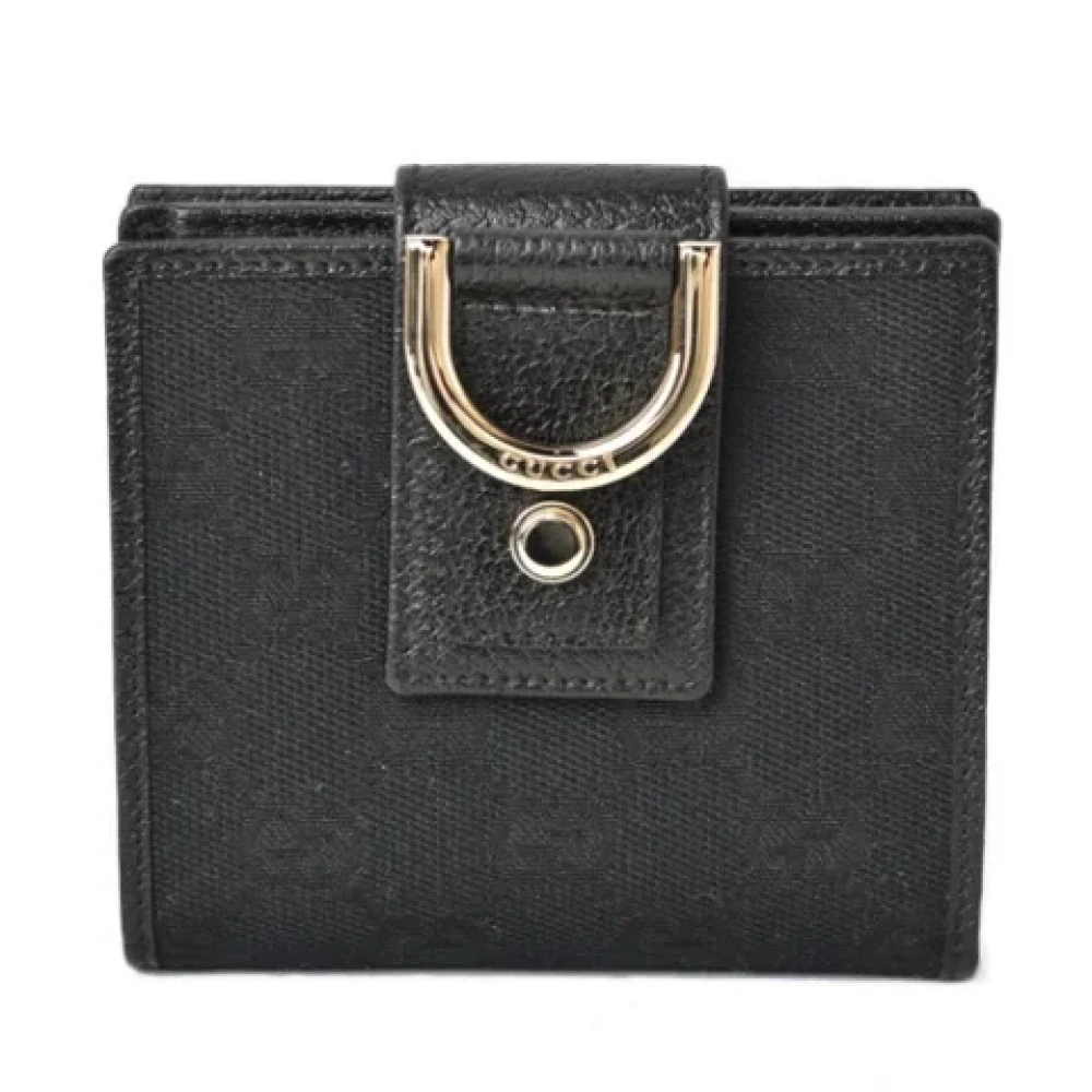 Gucci Vintage Pre-owned Canvas wallets Black Dames