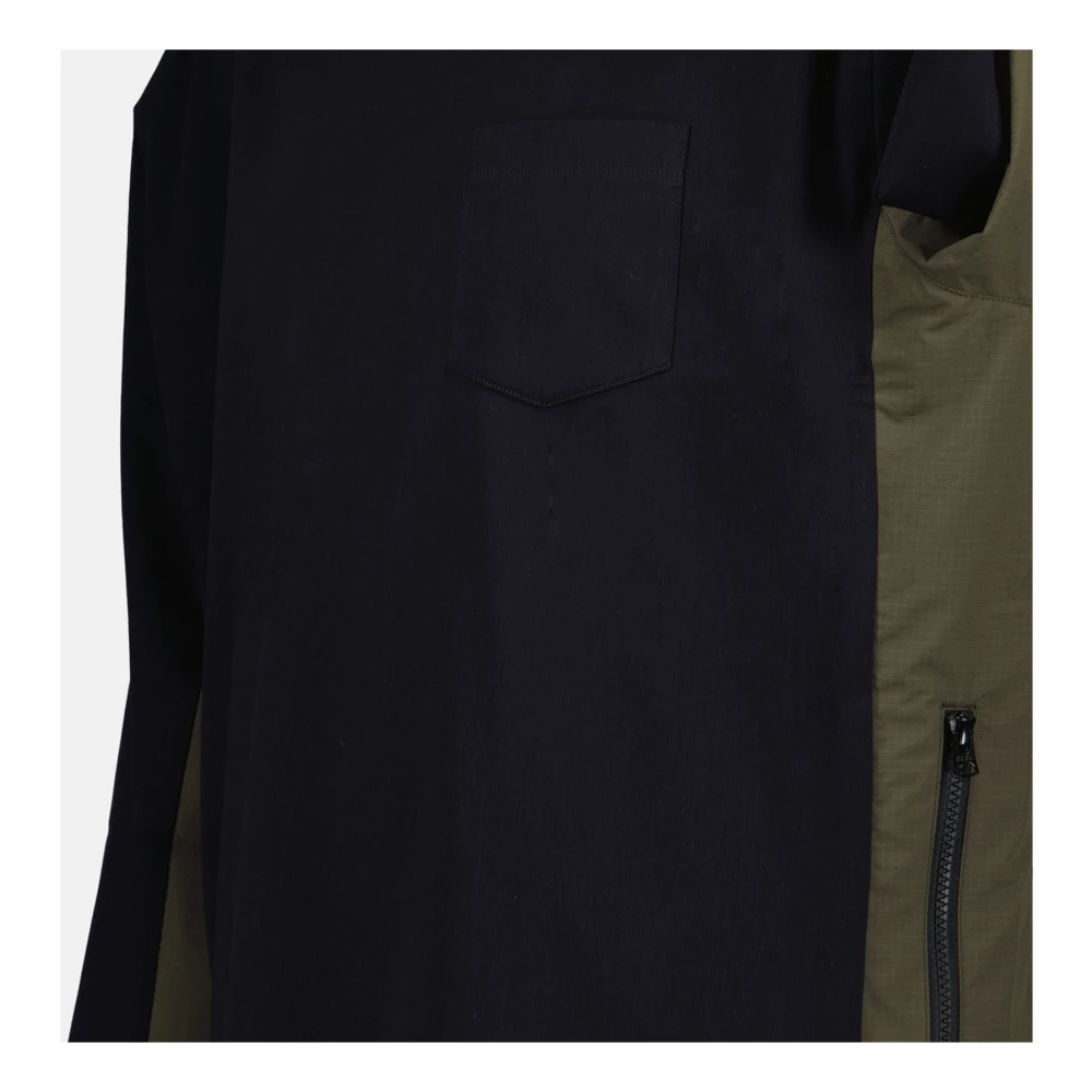 Sacai Bicolor Katoenen Jersey Longsleeve T-shirt Blue Heren