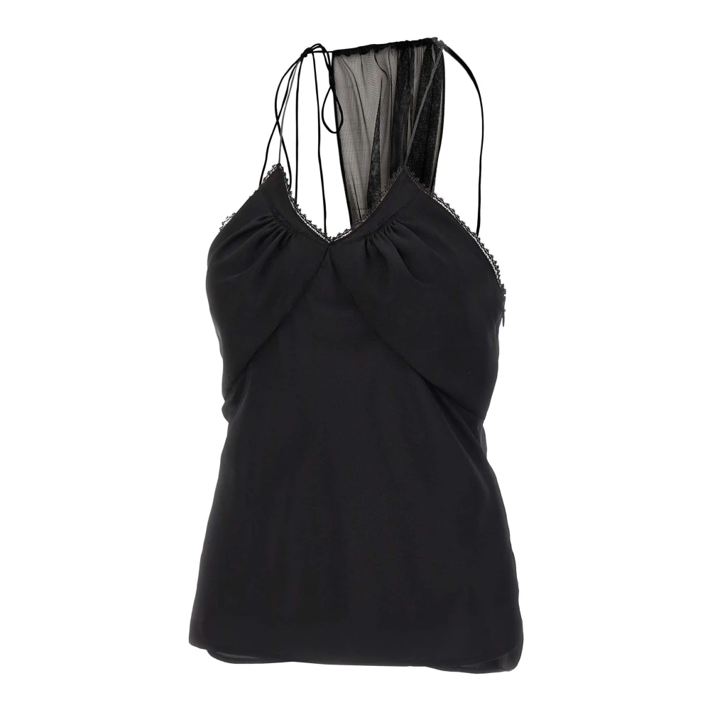Victoria Beckham Women's Black Sleeveless Top - Sleeveless Tops - S - Tops