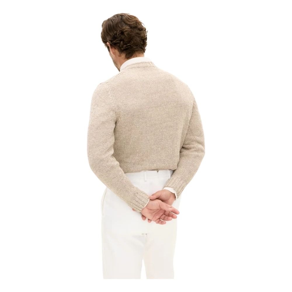 Oscar Jacobson Stijlvol Beige Ronde hals Sweater Beige Heren