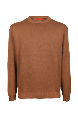 brown-cotton-crewneck-soft-sweater