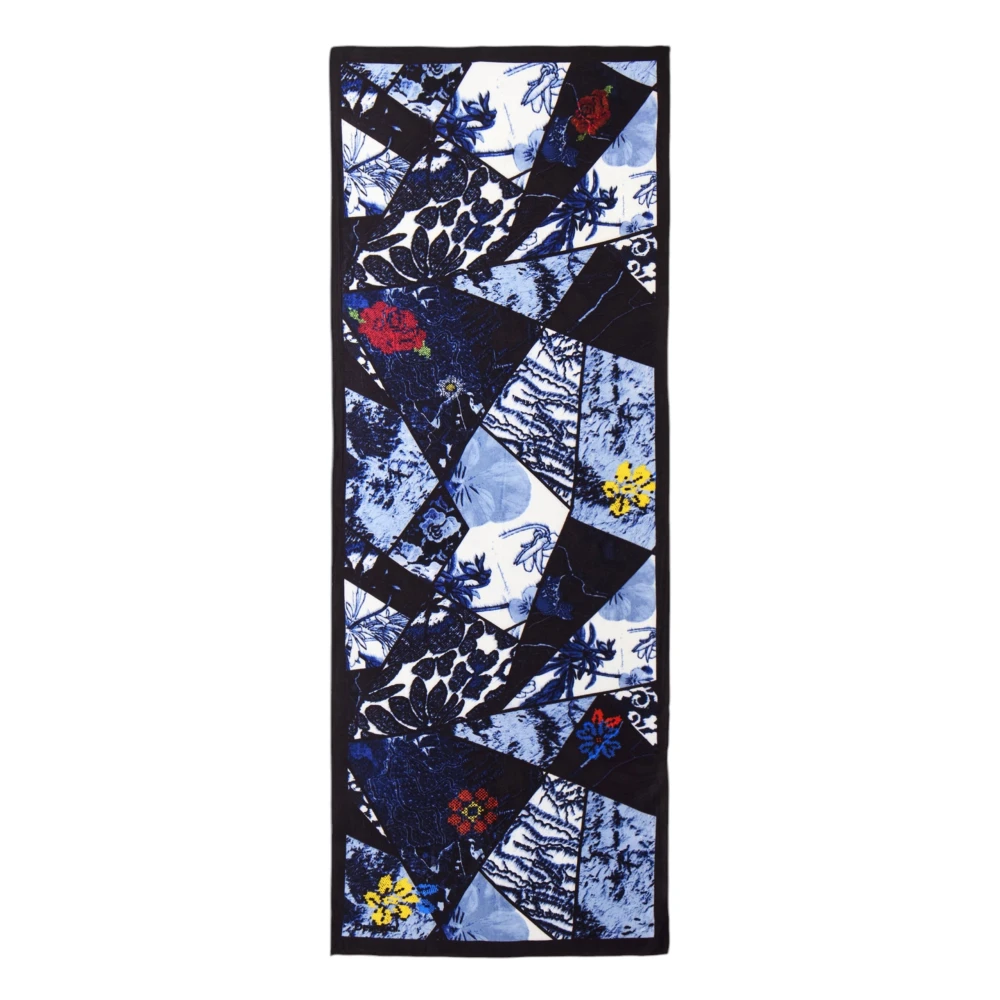 Desigual Blauwe Bedrukte Polyester Sjaal Multicolor Dames