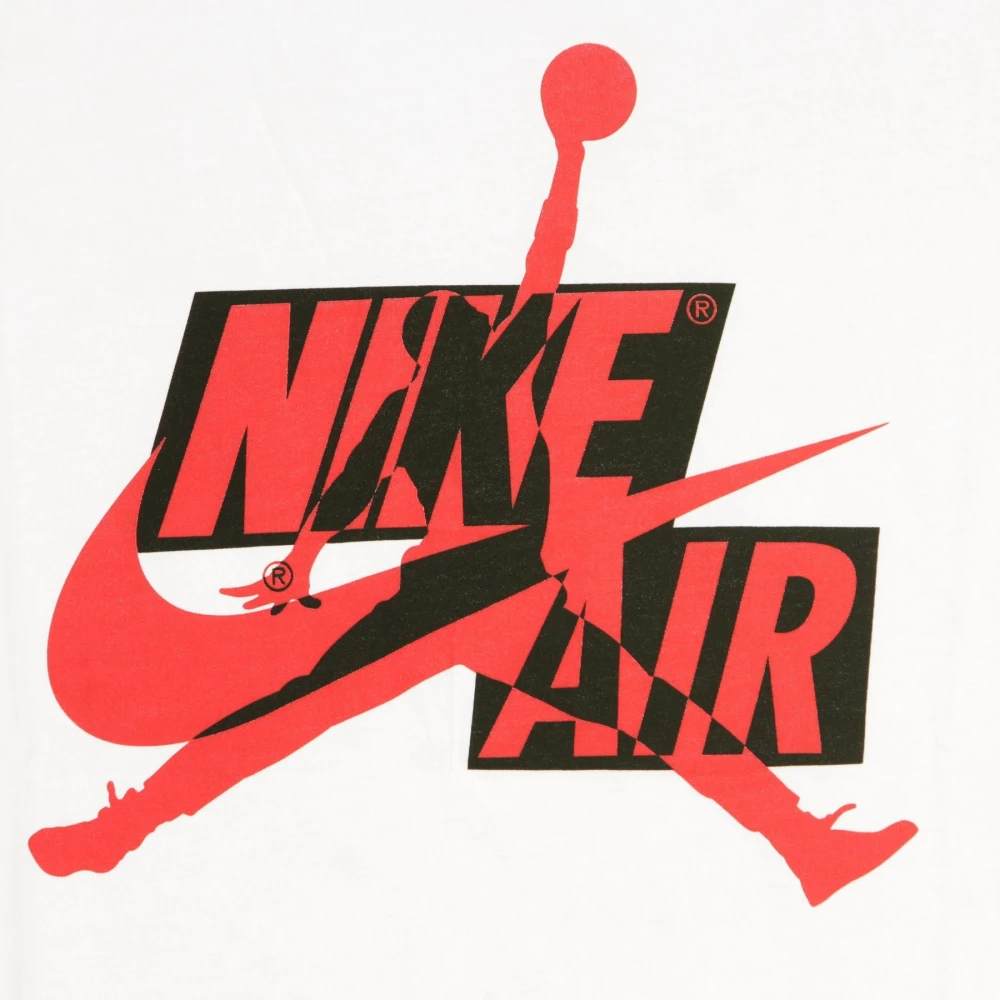 Jordan Klassiek Heren T-shirt in Wit Rood Zwart White Heren