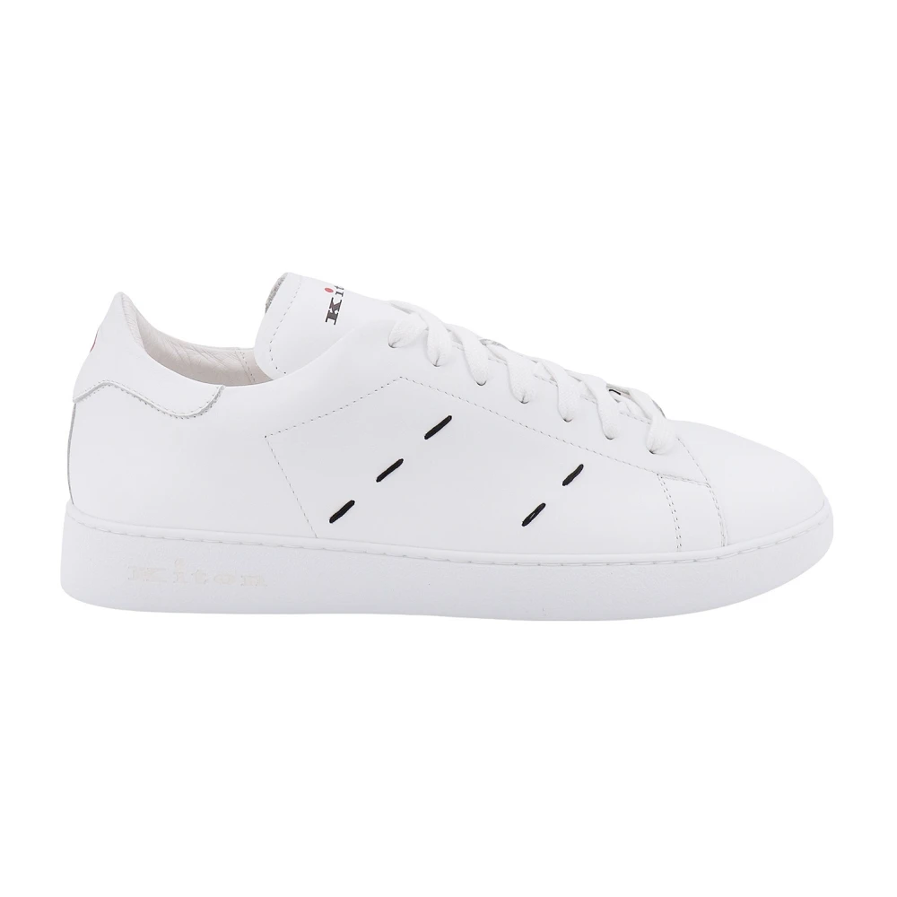 Kiton Stijlvolle Leren Sneakers White Heren