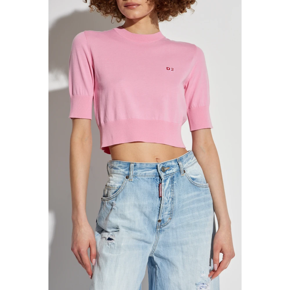 Dsquared2 Top met logo Pink Dames