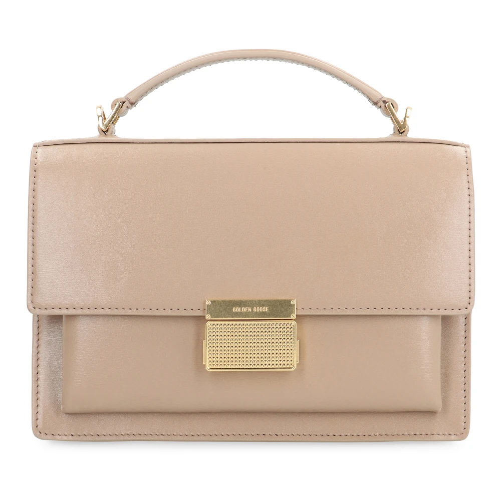Golden Goose Women's Beige Leather Crossbody Bag With Push-Lock Closure - Handbags - One Size - Bags