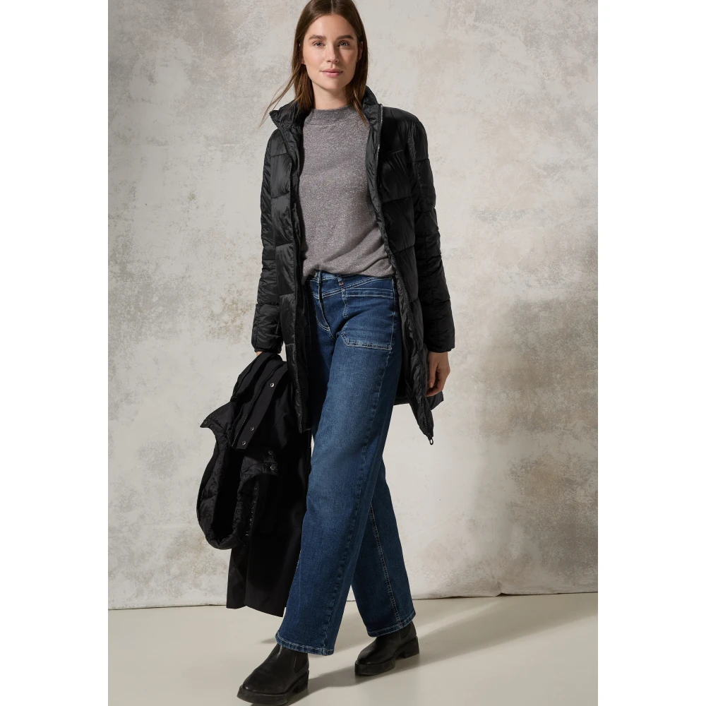 cecil 2-in-1 Trenchcoat met Afneembare Capuchon Black Dames
