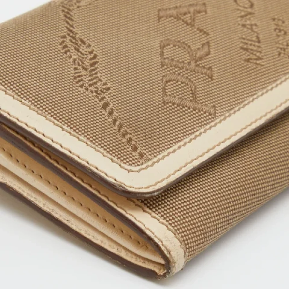 Prada Vintage Pre-owned Canvas wallets Beige Dames