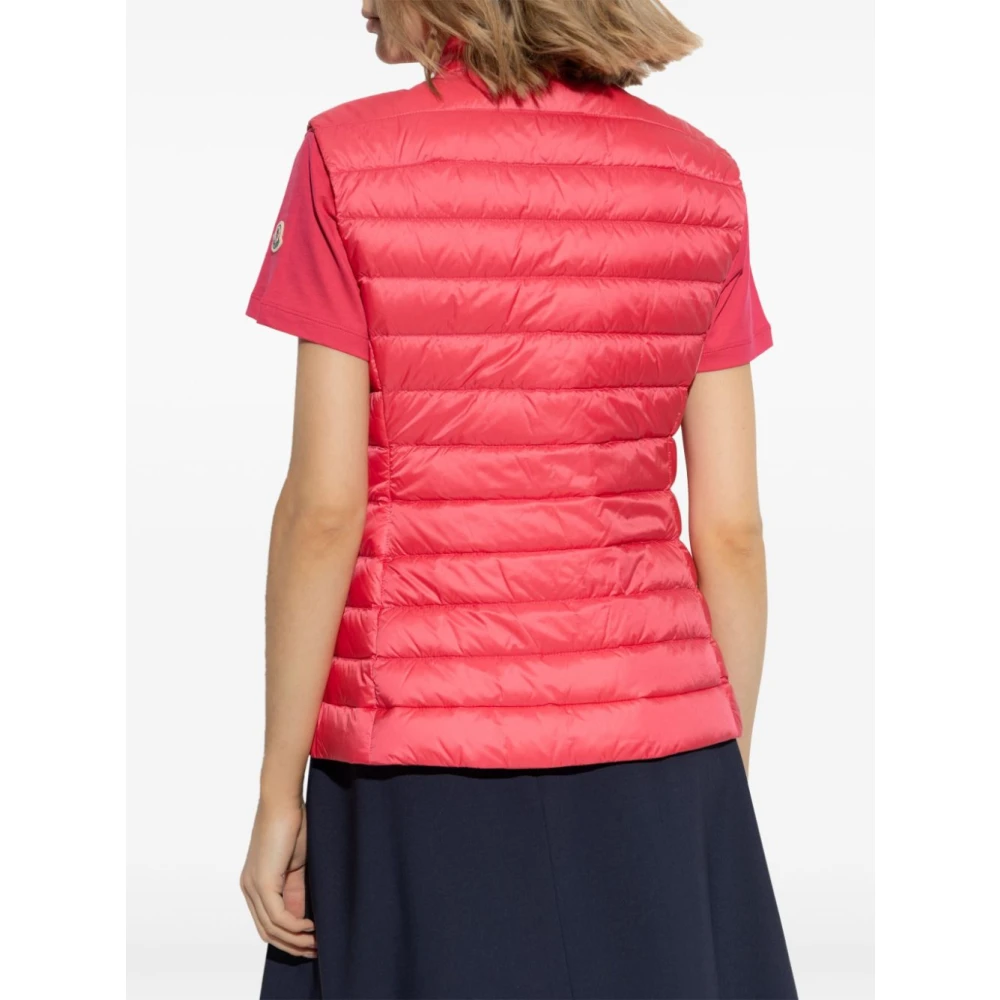 Moncler Fuchsia Puffer Vest Red Dames