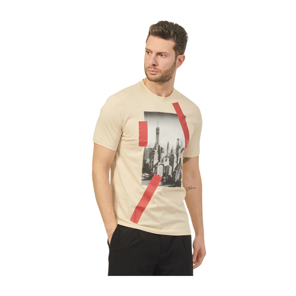 Armani Exchange Bedrukt T-shirt Beige Heren