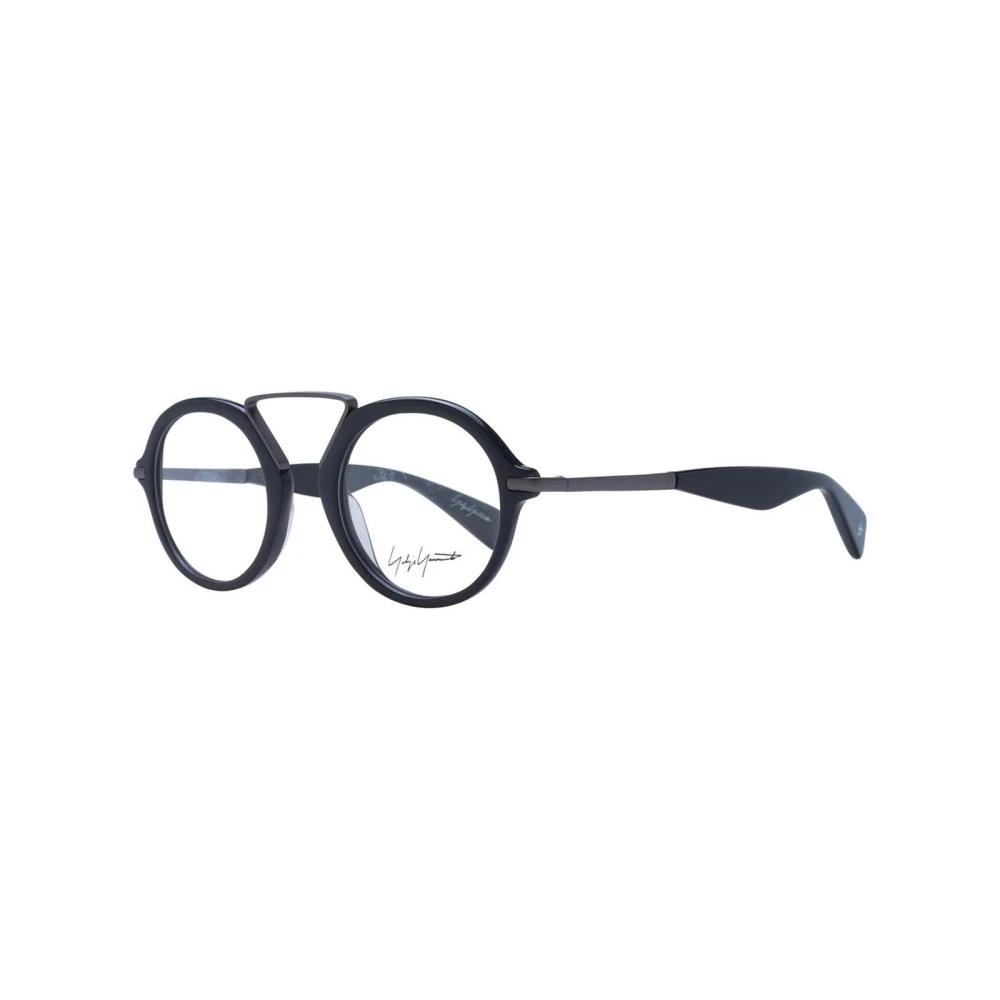 Yohji Yamamoto Black Gray Round Optical Frames - Unisex - Glasses - One Size - Accessories