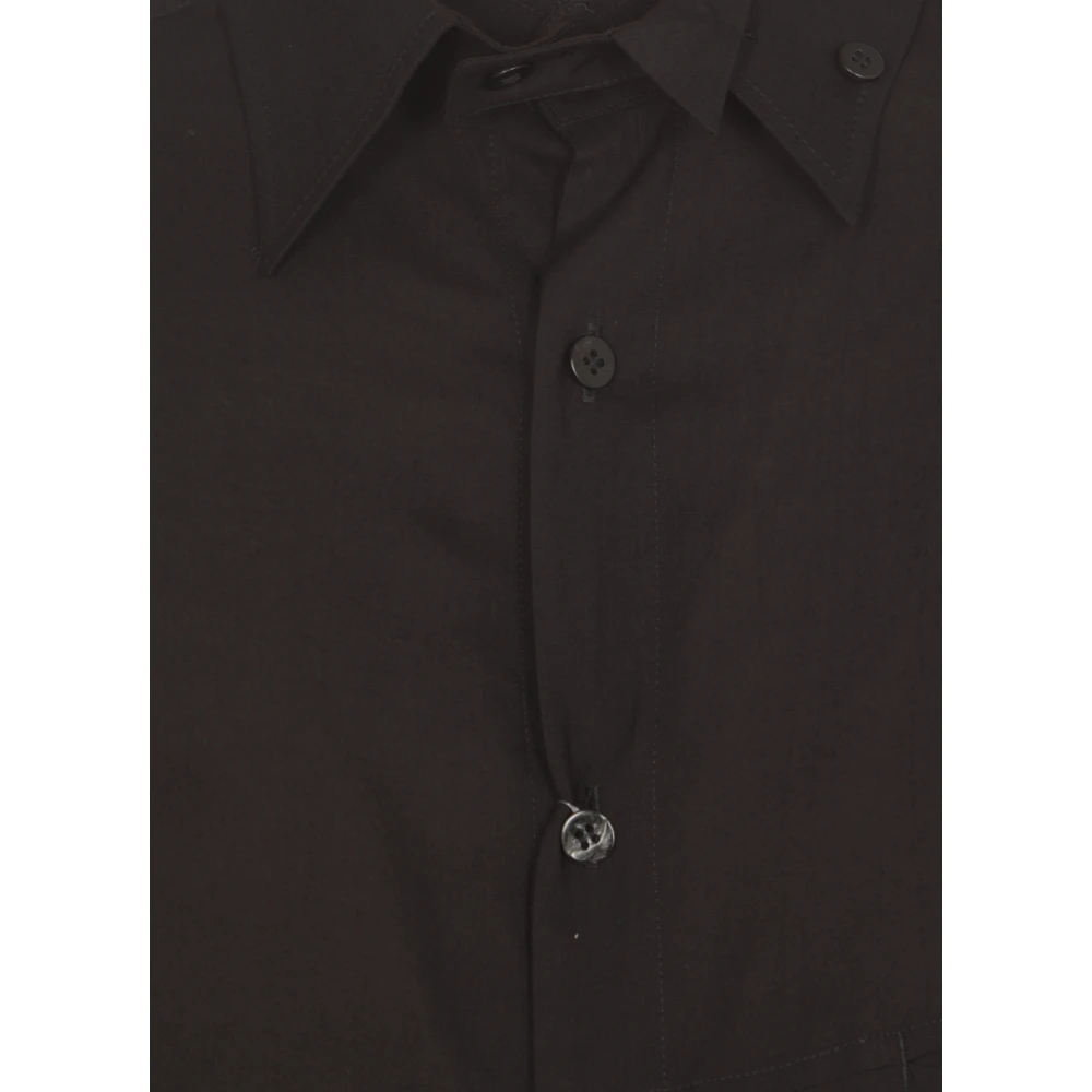 Yohji Yamamoto Zwarte Pour Homme Overhemd Kraag Lange Mouwen Black Heren