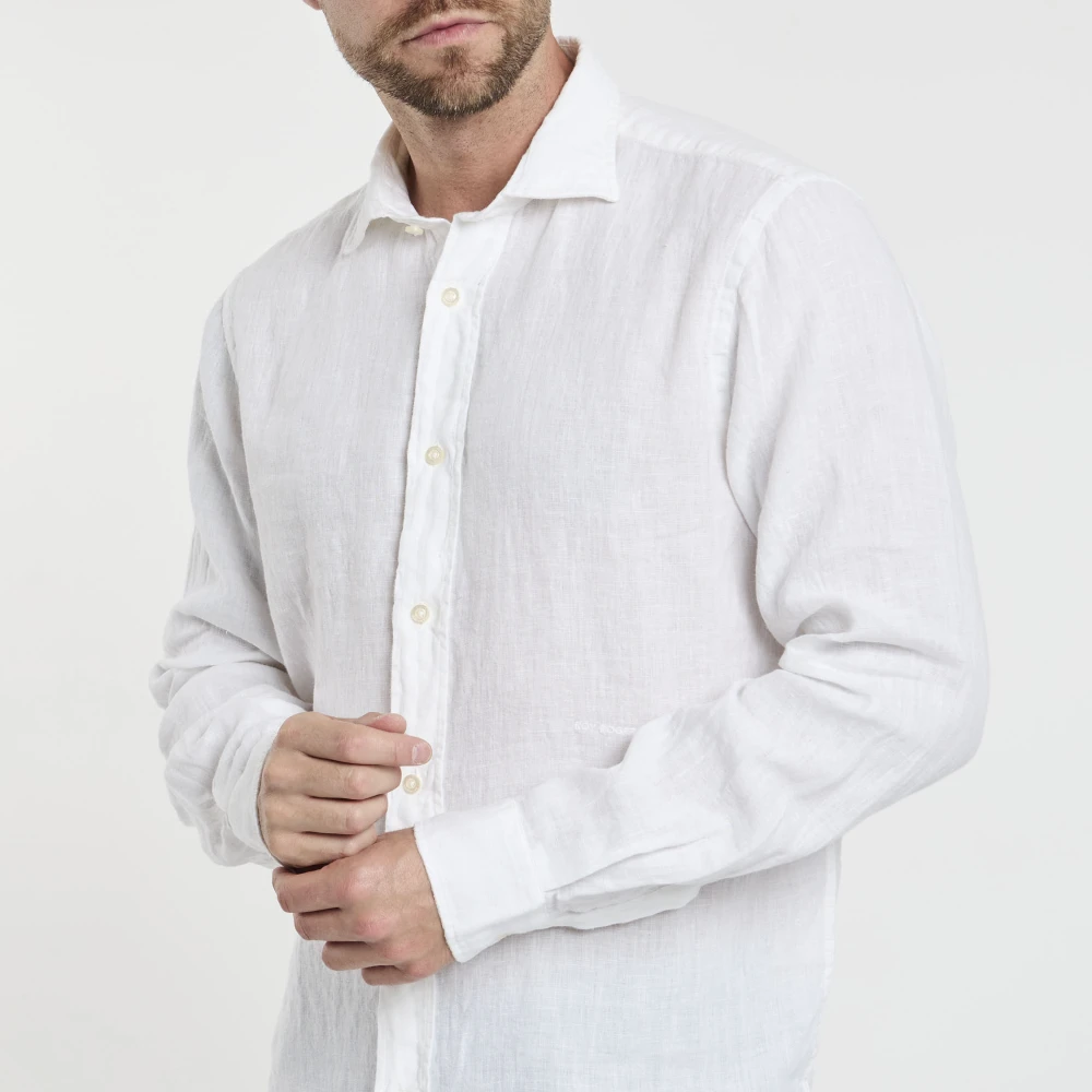 Roy Roger's Linnen Riviera Shirt White Heren