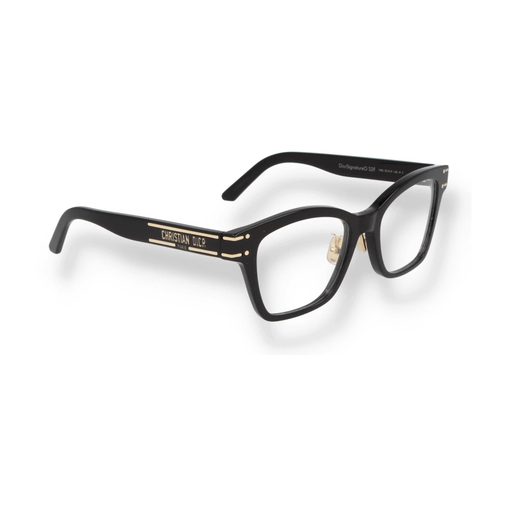 Dior Rechthoekige Vierkante Zwarte Acetaatbril Black Unisex