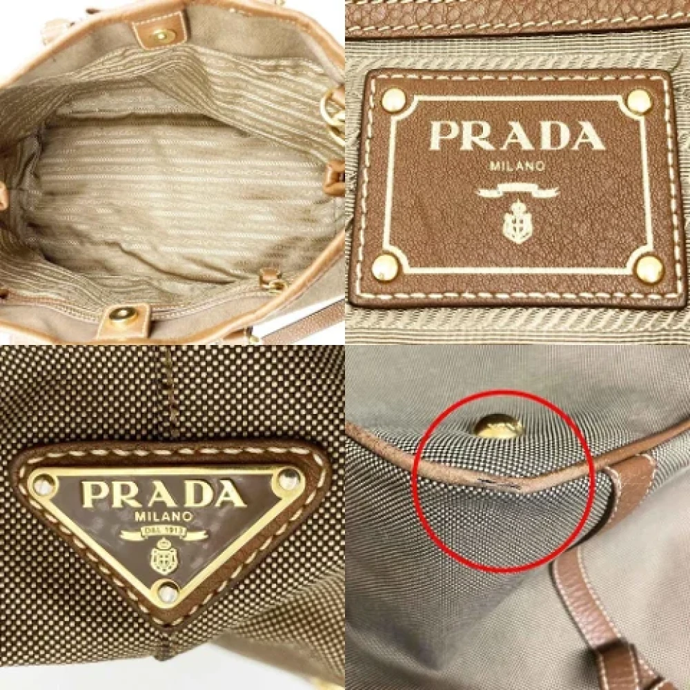 Prada Vintage Pre-owned Canvas prada-bags Brown Dames