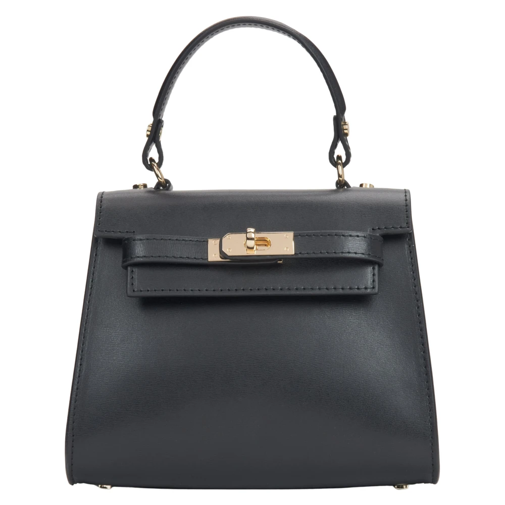 Estro Zwarte Satchel Handtas voor vrouwen gemaakt van Premium Italiaans Echt Leer Black Dames