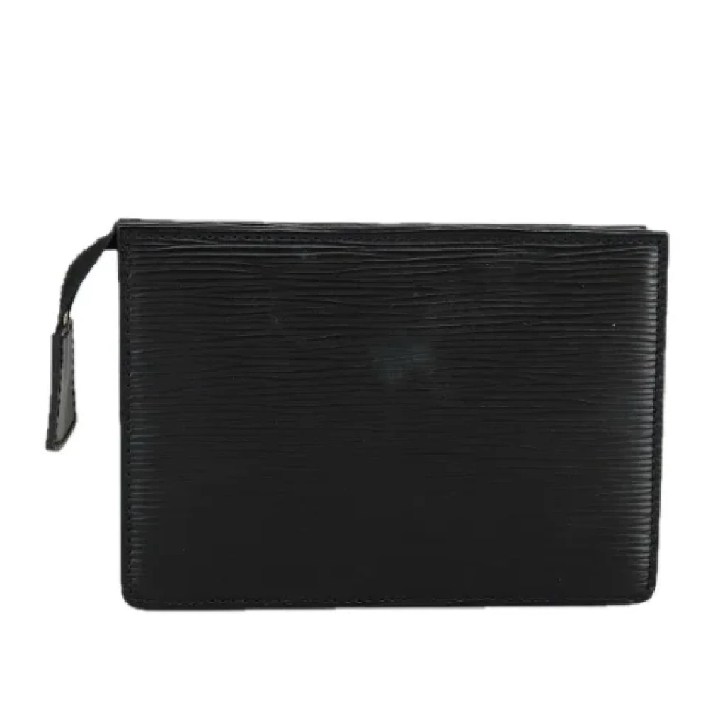 Louis Vuitton Vintage Pre-owned Leather pouches Black Dames