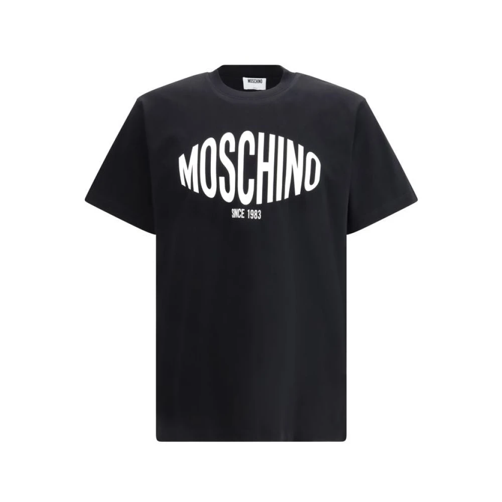 Moschino Black T-Shirts, Male, S, Logo Print T-Shirt