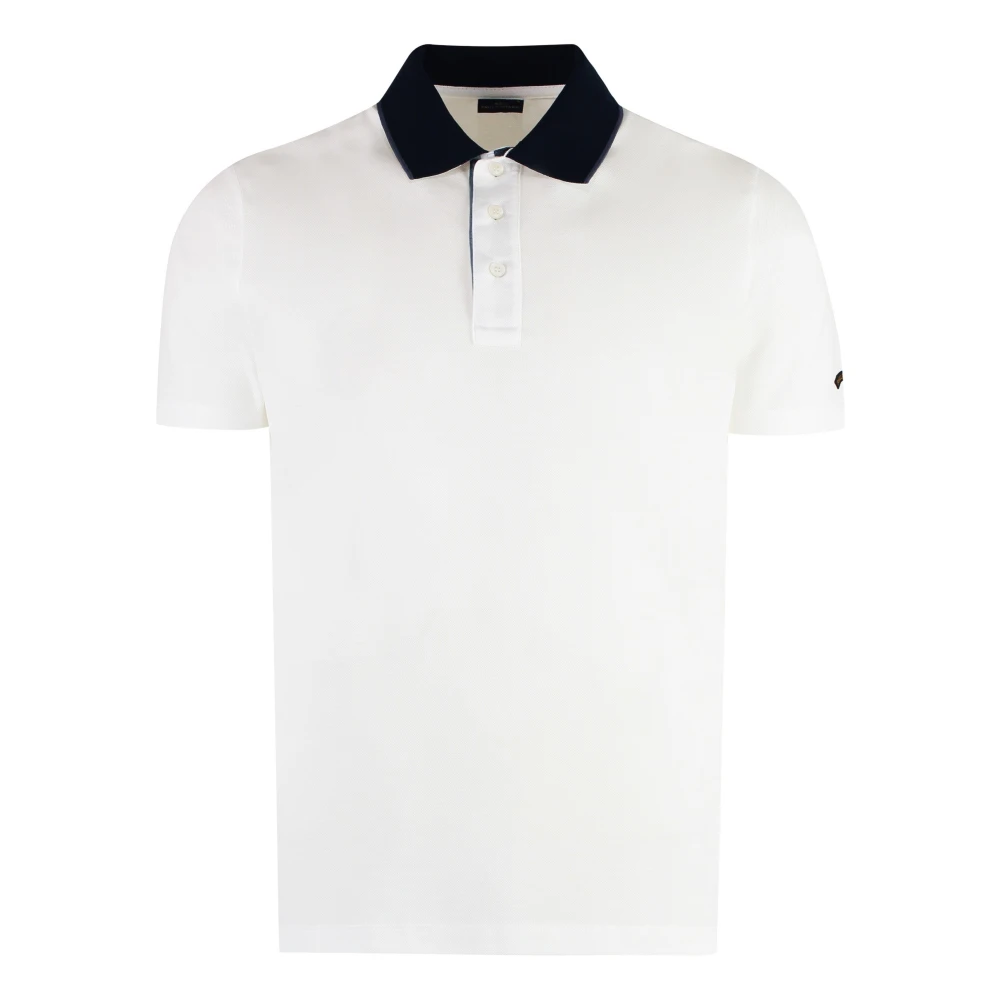 PAUL & SHARK Katoenen poloshirt met contrasterende kraag White Heren