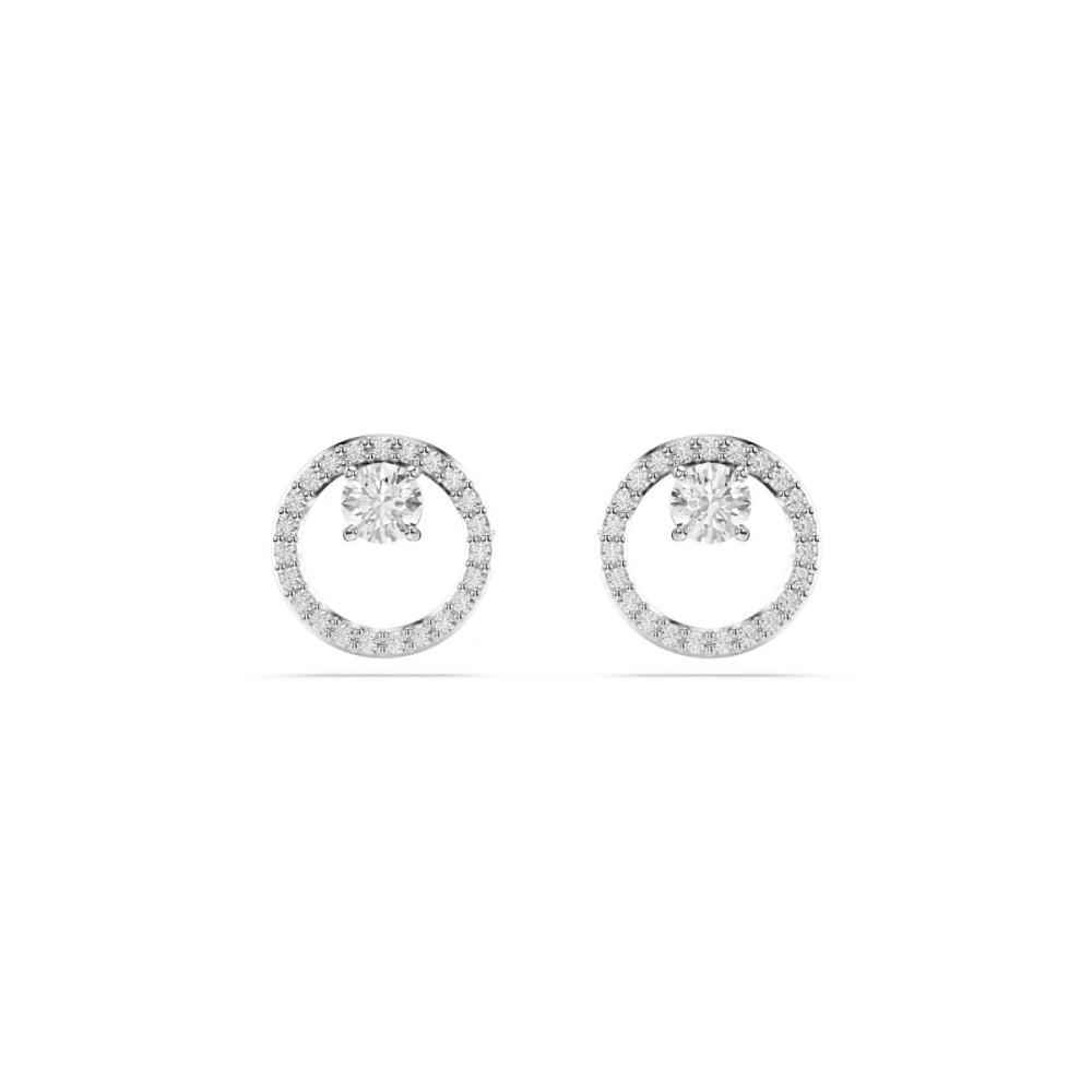 Swarovski Women's Gray Crystal Stud Earrings Elegant Jewelry