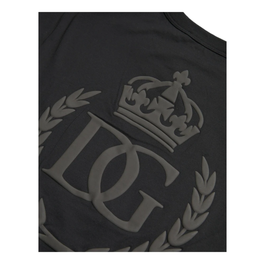 Dolce & Gabbana Geëmbosseerd Logo Crew Neck T-shirt Black Heren