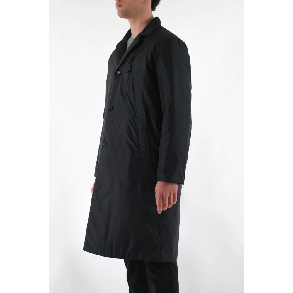 Aspesi Nylon Jas met Knopen aan de Voorkant Black Heren