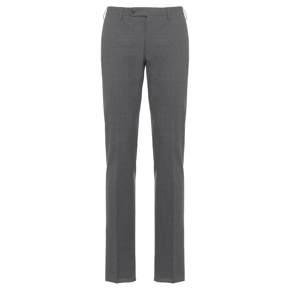 Incotex Men's Gray Straight Trousers, Xl, Wool Blend Straight Trousers
