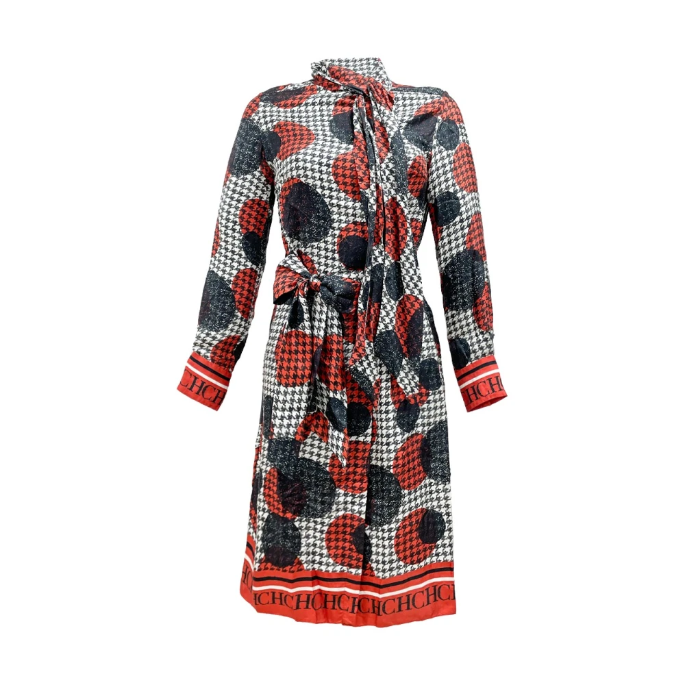 Carolina Herrera Polka Dot Houndstooth Jurk Multicolor Dames