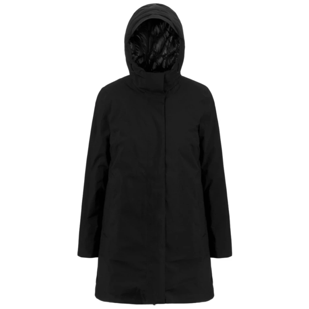 K-Way Women's Black Parkas, 2XL, Mathiel Bonded Padded Jacket