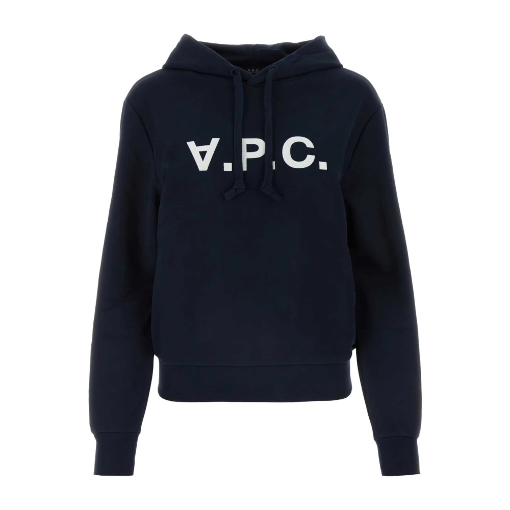 A.p.c. Women's Blue Hoodies, Xs, Midnight Cotton Sweatshirt