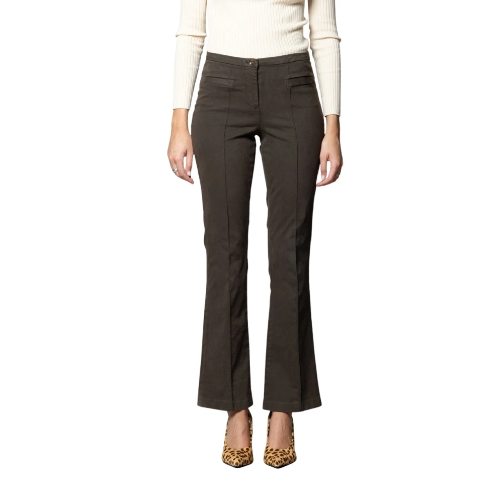 Mason's Vrouw Bruin Broeken Dames, Xs, Katoen, Milano Flare Chino Broek