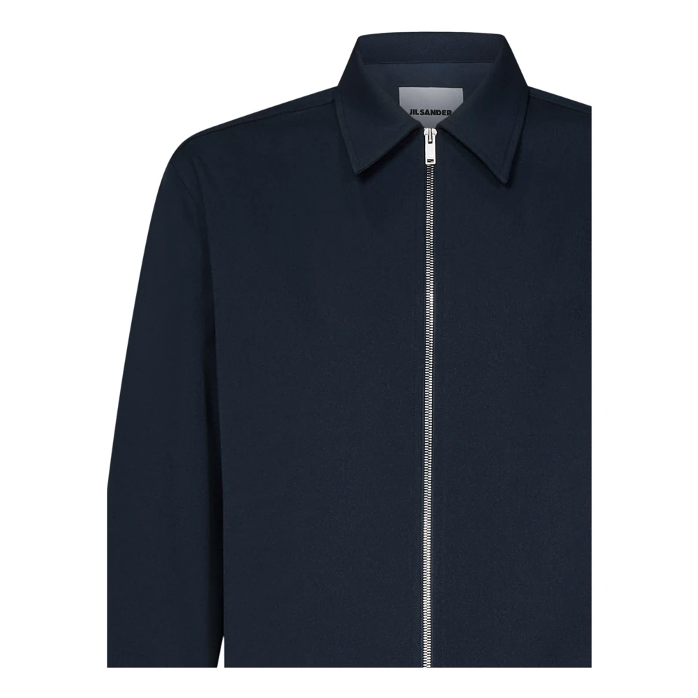 Jil Sander Blauwe Overhemden met Tweewegritssluiting Blue Heren