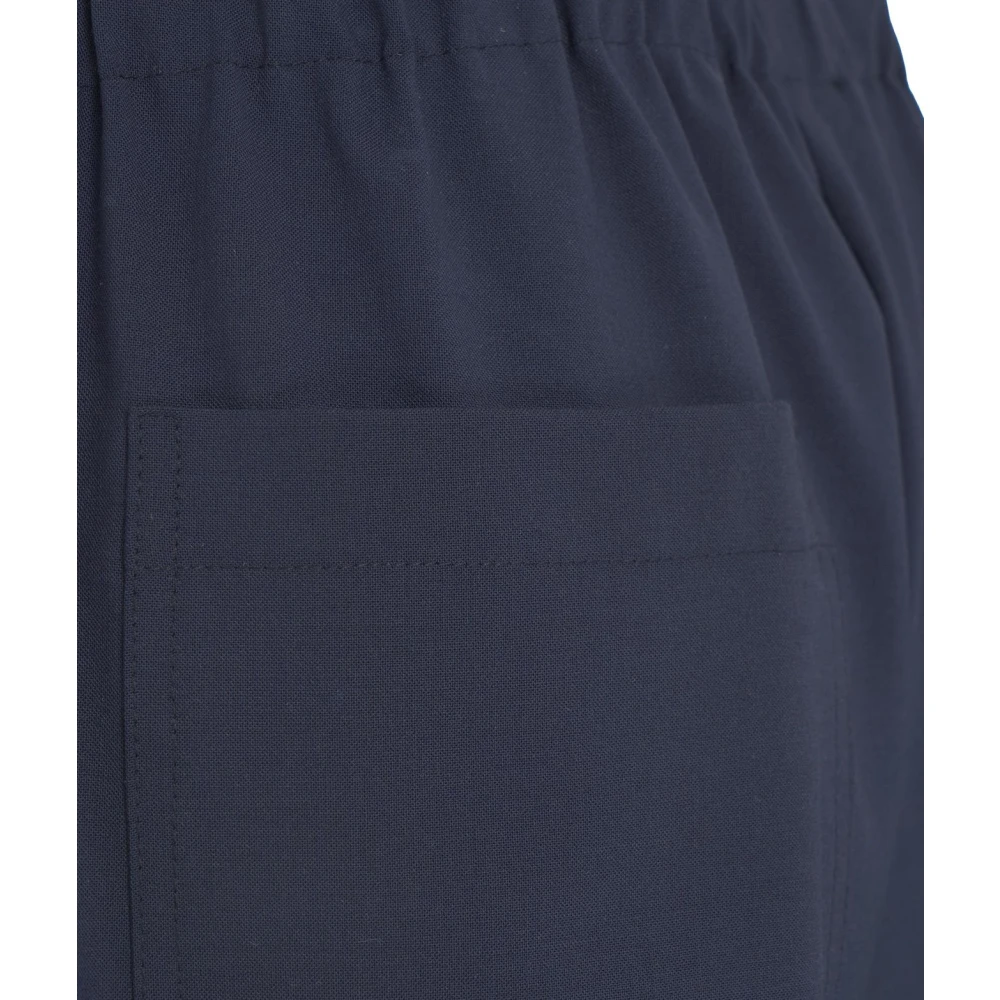 Semicouture Blauwe Bermuda Shorts Virgin Wool Blend Blue Dames