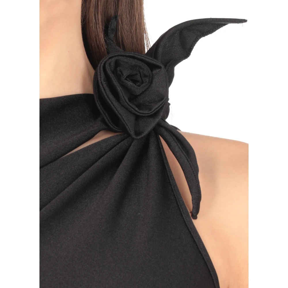 Coperni Zwarte Bloemenjurk met Uitsnijddetail Black Dames